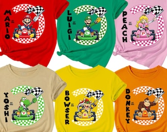 Retro Plumber Racing Characters Shirt, Family Vacation Matching Tee