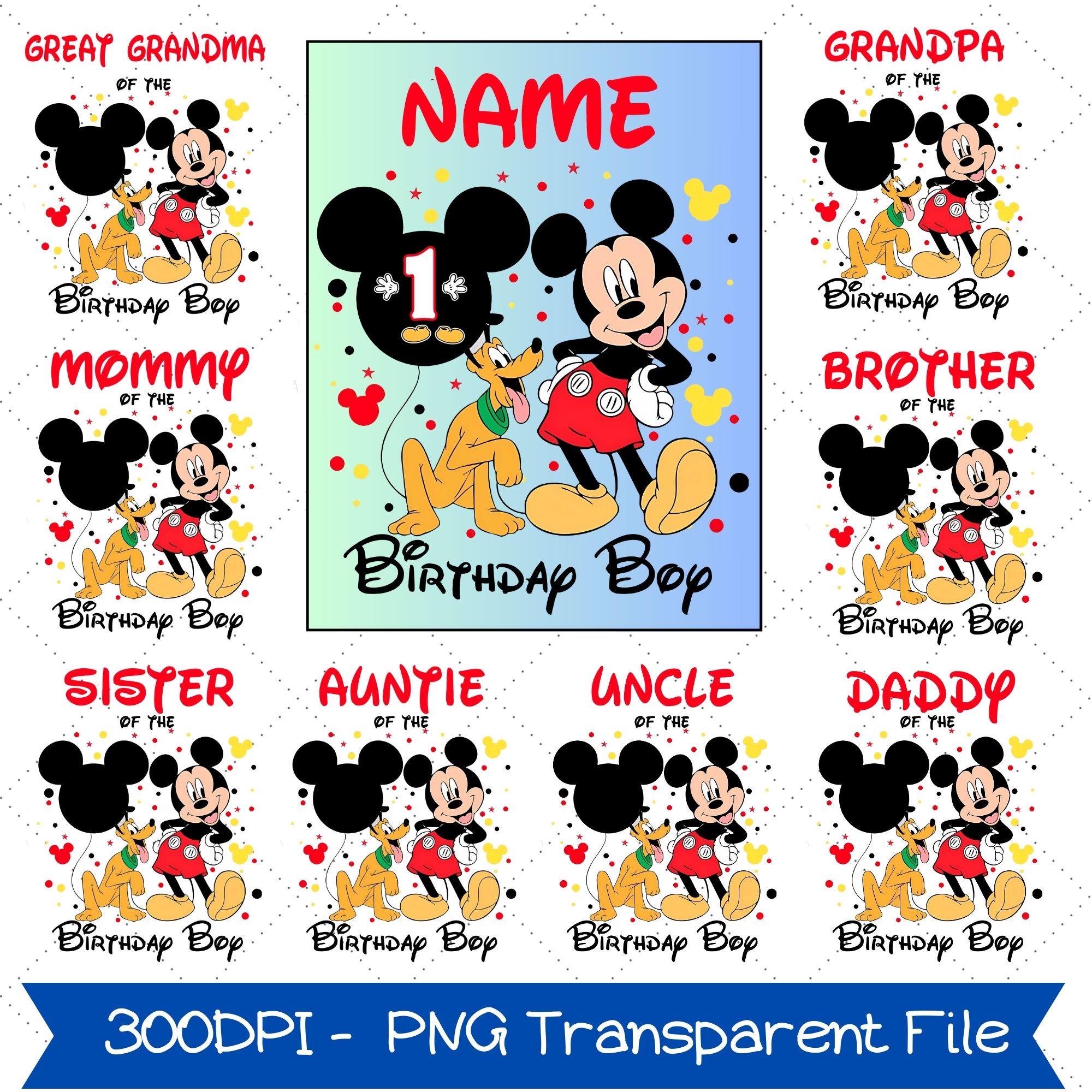 Personalized Cartoon Birthday Kid Png, Birthday Png, Disney Birthday Boy Png, Magic Kingdom WDW Disneyland Birthday Png, Birthday Mouse Png