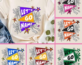 Custom Let&#39;s Go Flag Png Bundle, Retro Pennant Cheer Png, School Spirit Png, Mascot Team Flag, Game Day Png, Sports Team/School/Teacher Png
