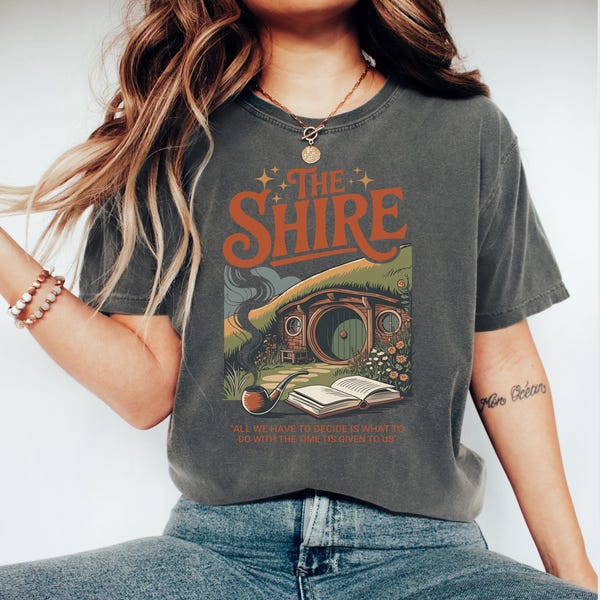 The Shire LOTR Comfort Colors T-Shirt, Fantasy Book Lover Tee