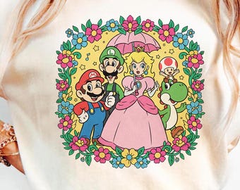 Super Mario Floral Family Vacation Shirt