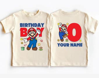 Maglietta personalizzata per il compleanno di Mario, maglietta bifacciale per la famiglia