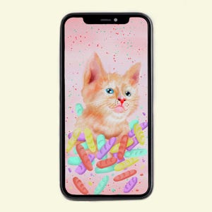 Custom Pet Portrait Phone Wallpaper – Digital Watercolor Art | Hand Drawn Illustration | Cute Lock Screen for iPhone & Android