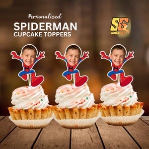 Spiderman Personalized face cupcake toppers, Spidey Face Cupcake Toppers, Custom  Cupcake Toppers Superhero Inspired, Digital File