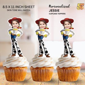 Jessie personalisierte Gesicht Cupcake Toppers (digitale Datei)