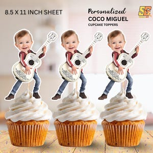 Coco Personalized Face Cupcake Toppers - (Digital File)