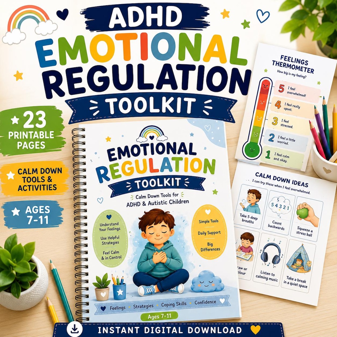 ADHD Coping Skills Kids Printable Pack | Emotional Regulation ...