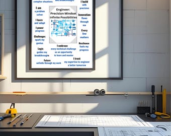 Engineer Affirmation Print | Precision Mindset, Engineering Wall Art (Digital Download)