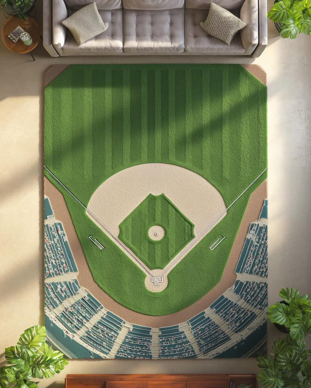 Baseball Stadium Rug – Tufted Field & Stands Carpet for Sports Fans - Etsy