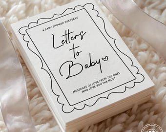 Listy do Baby Shower – aktywność do druku, kartki pamiątkowe na Baby Shower, czarno-białe, alternatywa dla księgi gości, PDF