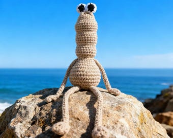 Handmade Marcus the Worm Crochet, Marcus Amigurumi Toy, Gift for Christmas, I dont like this rock, Gag Gift For Husband Wife, Marcus Plushie