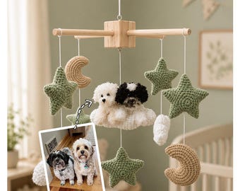 Custom Baby Mobile with Pet Look Alike ,Personalized Nursery Decor from Your Pet Photo, Pet Look Alike Baby Mobile, Gift For Newborn