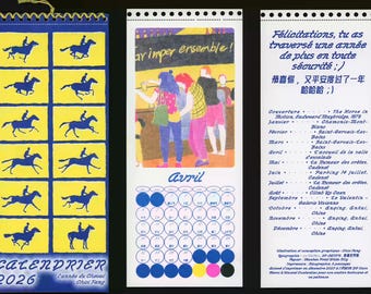 calendar 2026, Risograph, riso, print, calenderier, risographie, illustration, limited, limitée, gift