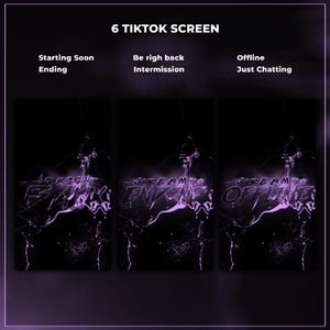 Animated TikTok Stream Overlay Pack: Neon Black & White Vertical Mobile Templates