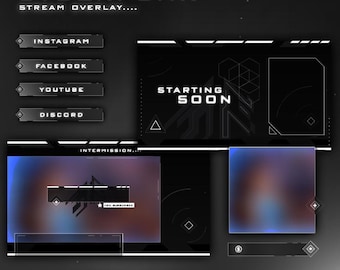 Cyberpunk Stream Overlay Package for Twitch & YouTube | Neon Futuristic Gaming Overlay | OBS Stream Kit | Cyberpunk HUD Design