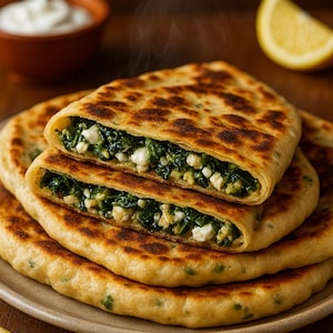 BEST RECIPE for Turkish Gözleme with Spinach and Feta - Recipes from Around The World - Instant Printable Download