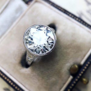 Victorian 3CT Moissanite Engagement Ring: 14K Gold Anniversary Ring
