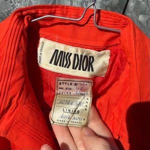 Vintage 1960s Miss Dior Dress — Rare Orange with Pink Buttons | Made in France