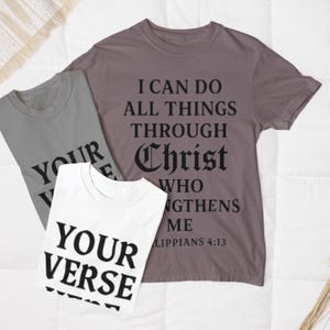 Custom Bible Verse T-Shirt , Comfort Colors 1717 , Personalized Christian Shirt , Your Verse Here , Isaiah 41:10 ,  Faith Tee