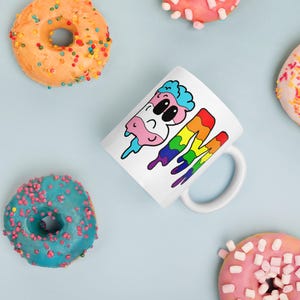 Gay Pride Tasse Weiß Glänzende Keramik Kaffeetasse LGBTQ + Regenbogen Geschenk Langlebig Teetasse