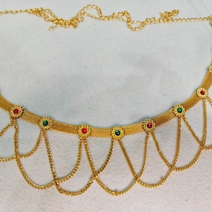 Golden Kundan Waist Belt/Belly chain/ Kamarpatta/Kamarbandh/Indian waist belt/waist chain/Saree belt/Kundan Polki Indian saree belts
