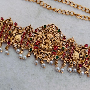 South Indian Kundan Jewelry/Lakshmi ji Waist Belt/Belly chain/ Kamarpatta/Kamarbandh/Indian waist belt/waist chain/Saree belt/Indian belts