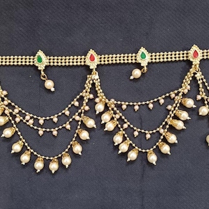 Elegant Kundan Waist Belt/Belly chain/ Kamarpatta/Kamarbandh/Indian waist belt/waist chain/Saree belt/Kundan Polki Indian saree belts