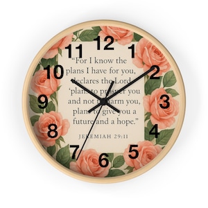 Biblical Quote Wall Clock, Christian Decor, Religious Wall Art, Scripture Clock, Inspirational Gift