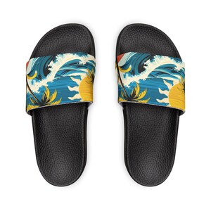 Colorful Women&#39;s Removable-Strap Sandals, Summer Footwear, Beach Sandals, Vacation Shoes, Comfortable Slip-Ons, Tropical Style