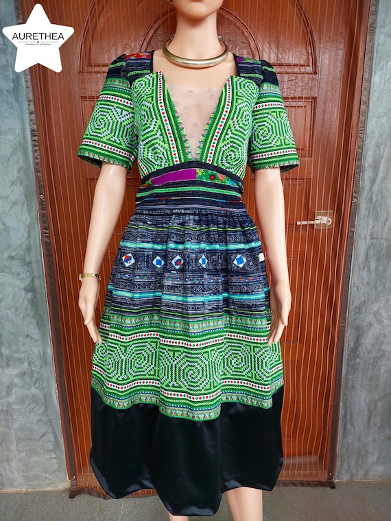 green emerald velvet dress Virginia Suiting Embroidered Midi Dress / Sage | Meshki