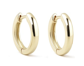 18k Solid Gold Hoop Earring, Small Gold Hoop Earring, Dainty Hoop Earring, Gold Huggie Hoop Earring, Small Hinged hoop, Tiny Hoop Earrings