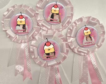 Handgefertigte Rosettenbrosche mit benutzerdefiniertem Abzeichen, Band-Corsage, personalisierter Fotoanstecker, Ita Bag Accessoire, Kpop Fan Geschenk