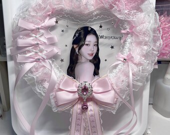 Custom Lace Photo Fan, Personalized Kpop Concert Fan, Photo Hand Fan, Birthday Cosplay Festival Party Accessory
