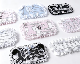 Individuell gestaltetes K-Pop-Namensschild, personalisiertes Konzert-Namensschild, handgefertigtes Fächer-Unterstützungsschild aus Spitze, Idol-Anfeuerungsschild, Oshikatsu-Geschenk