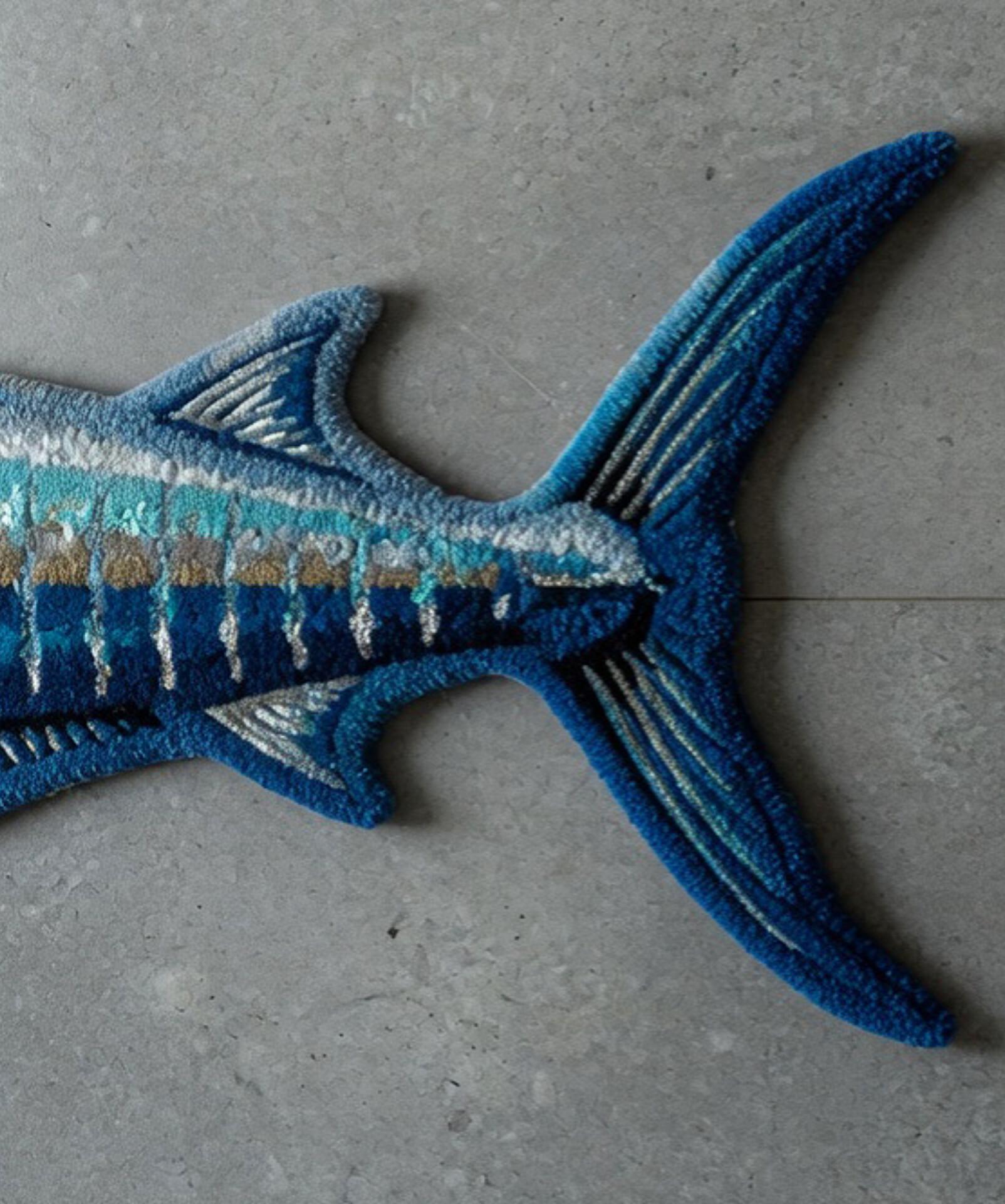 Marlin Rug Handmade Marlin Fish Tufted Rug, Ocean Theme Coastal Decor, Unique Kids ...
