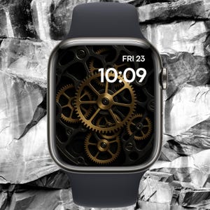 Copper Circuit – Midnight Mechanics | Apple Watch-bakgrundsbild | 3D Gear Glow |