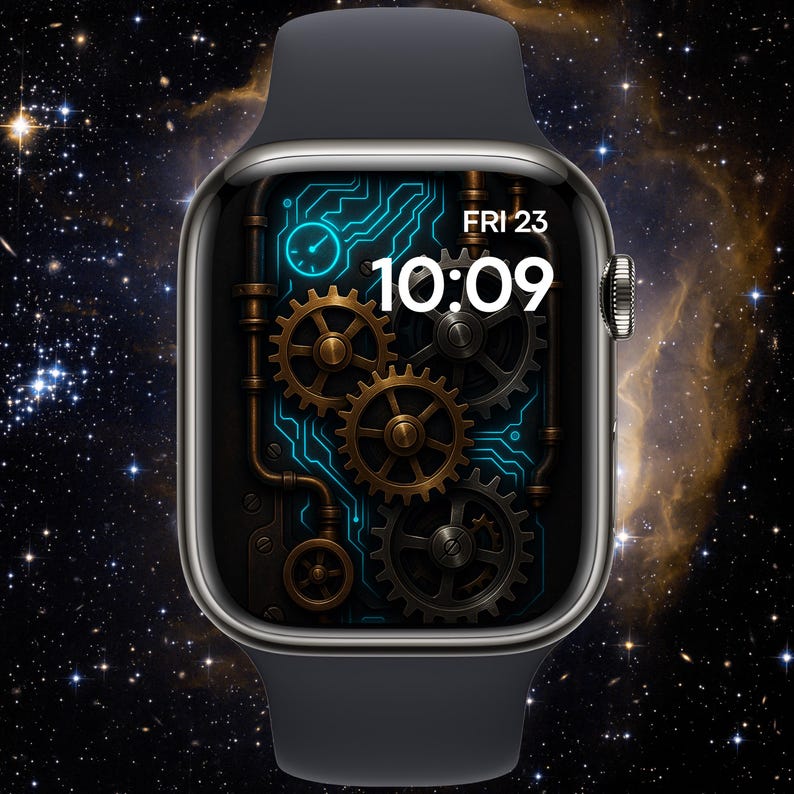 Steampunk Futurist Watch Face Set – Copper Tech Gear Wallpapers for ...