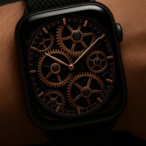 Quadrante scheletro in rame, set A/ Sfondo Apple Watch meccanico/ Sfondo ingranaggi di lusso/ Download digitale