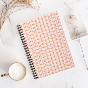 Coquette Journal | Cute Aesthetic, Fruit Pattern, Peach, Spiral Journal, Cute Gifts For Girls