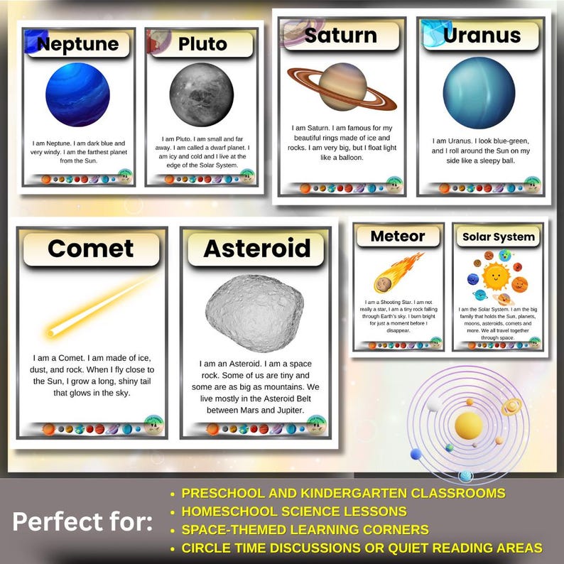 Solar System Flashcards for Kids | Space Learning Cards | Planets, Sun ...