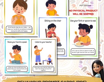 Classroom Behavior Prompt Cards: Positive Behavior Support (PDF)