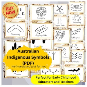 Símbolos indígenas australianos | Símbolos aborígenes para impressão | Atividade da Semana NAIDOC | Imprimível da Semana da Reconciliação | Arte indígena (PDF)