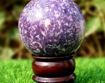 Lavender Lepidolite Sphere (76MM) | Healing Crystal Decor