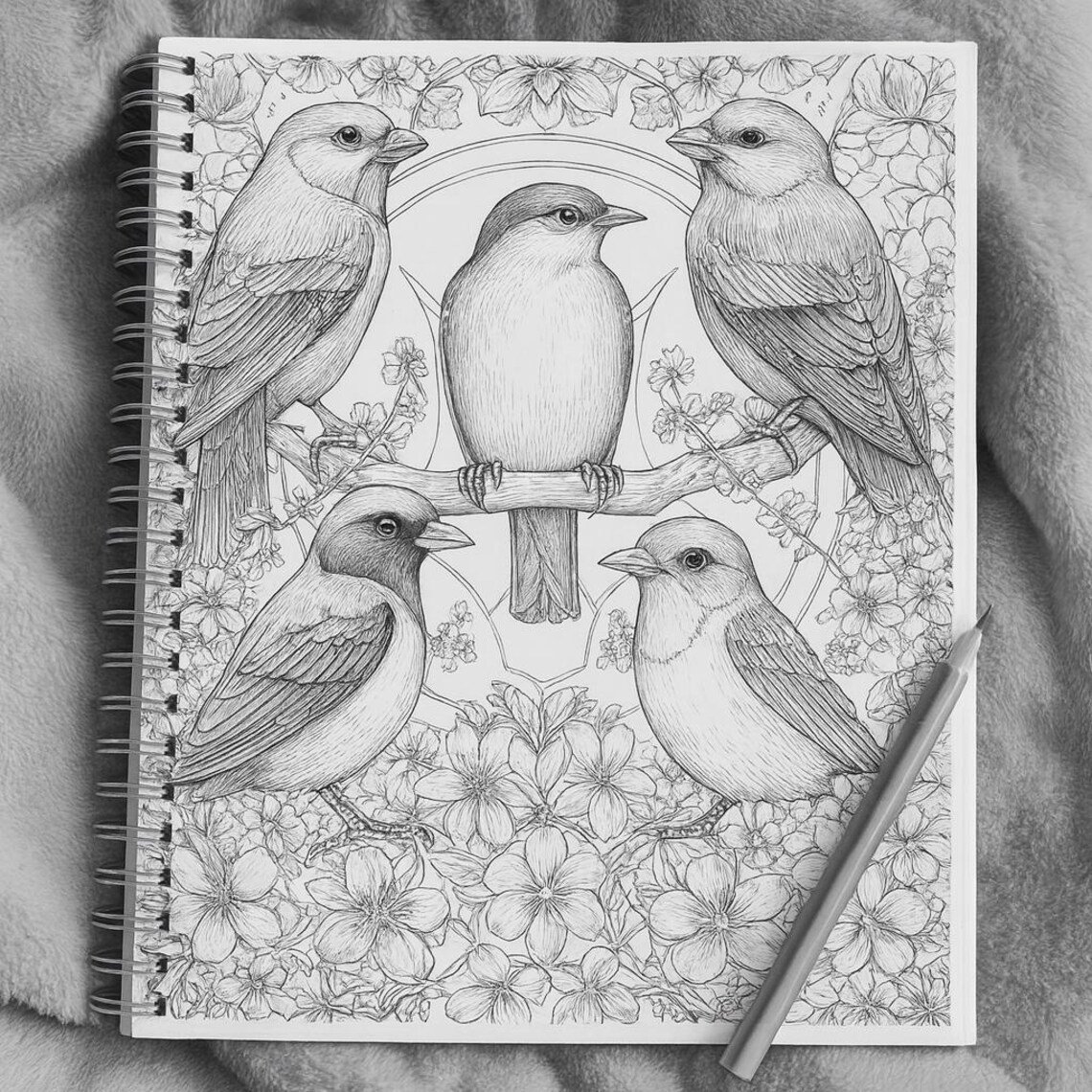 Bird Coloring Book for Adults: Stress Relief & Relaxation (digital ...