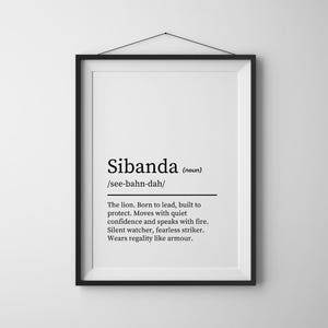 Sibanda Wall Art | African Totem Printable | Ndebele Lion Clan/Totem Decor | Digital Download | Minimalist Cultural Zimbabwean Poster |