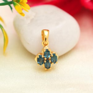 925 Sterling Silver London Blue Topaz Pendant, Oval Faceted Topaz Large Pendant, Handmade Jewelry, Gift her, Engagement Jewelry