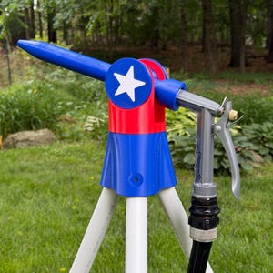 Kids Garden Hose Water Turret – Portable Water Cannon – Outdoor Spray Toy for Backyard Play – Summer Water Toy for Kids
