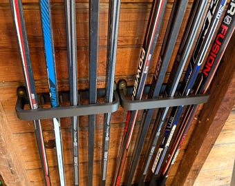Wall Mounted Hockey Stick Rack - Holds 5 Sticks - Vertical Equipment Organizer - Garage & Mudroom Storage - Hockey Gift for Players or Coach