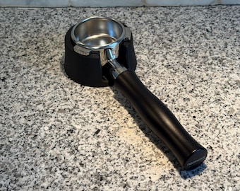 Tiny Tamping Station Portafilter Holder for Normcore 54mm Bottomless Portafilter popular with the Breville Espresso Machines
