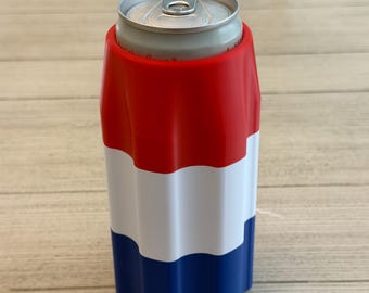 Red White and Blue Rocket Pop Can Cozy | Patriotic Ice Pop Drink Cooler | 3D Printed Summer BBQ Can Sleeve | Novelty Fourth of July Gift